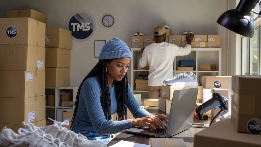 Ecommerce business managing online orders